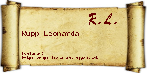 Rupp Leonarda névjegykártya